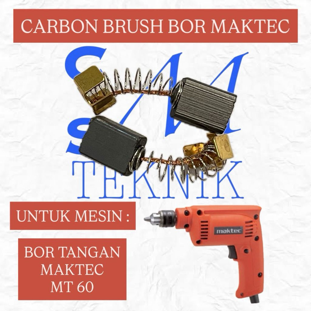 CARBON BRUSH ARANG MESIN BOR 10MM MAKTEC MT60 ARANG BOR MAKTEC MT 60