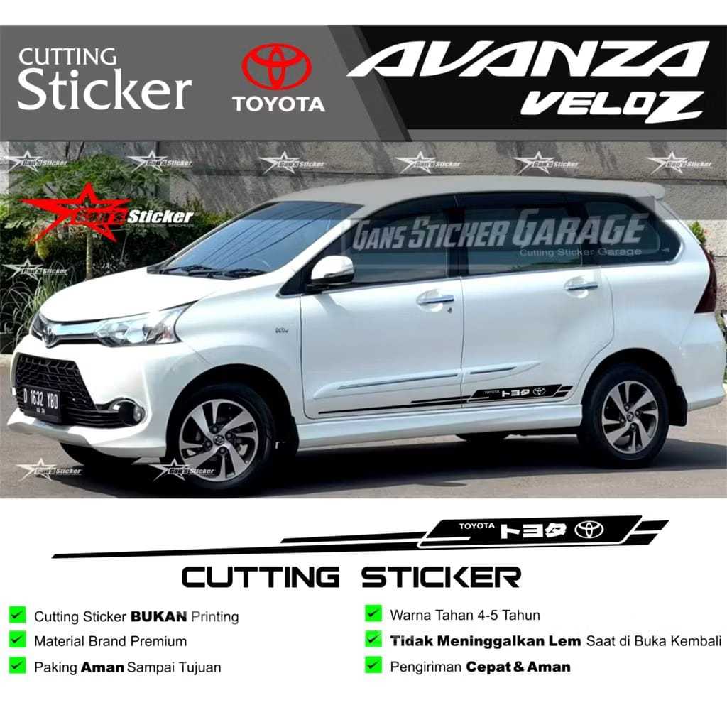Sticker mobil avanza xenia dll toyota jepang stiker list universal terlaris mobil avanza keren terba