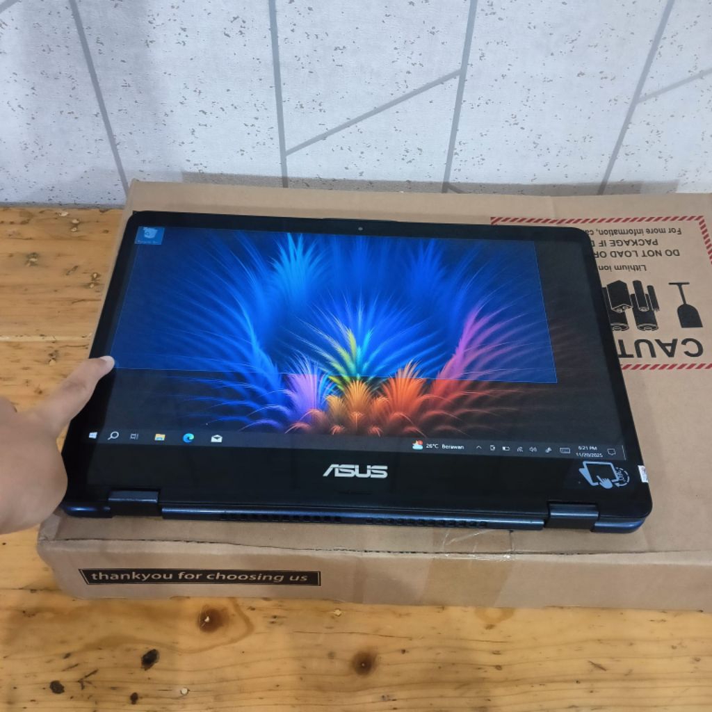 Laptop 2 in 1 Asus TP410U Cor i5-7200U Ram 8GB SSD 256GB Layar Bisa Flip 360° Jadi Tablet Touchscree