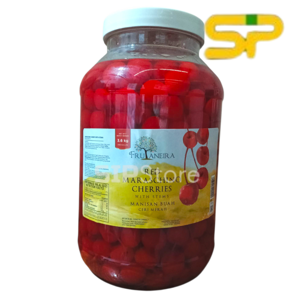 Red Cherry FRUTANEIRA TANGKAI 3,6 kg /  Frutaneira Red Maraschino / Ceri Tangkai Merah / Buah Ceri T