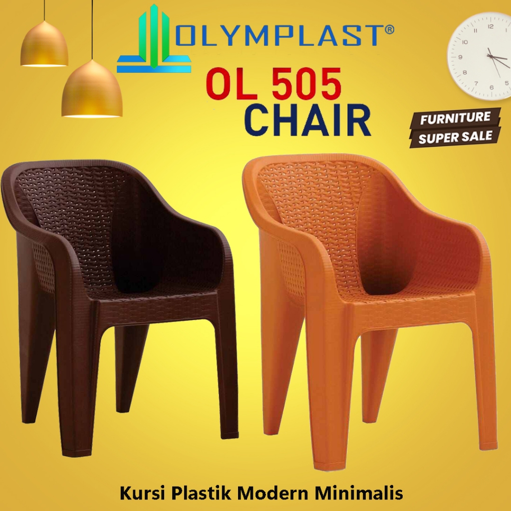 [READY STOCK] Olymplast kursi santai OL 505 Kursi Teras Rotan Plastik Kursi Taman Kuat Murah kuat