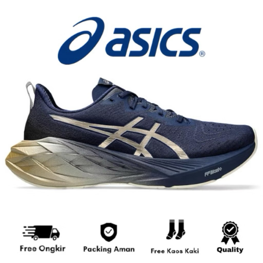 Asics Running Shoes Novablast 4 Blue Expanse Champagne Shoes