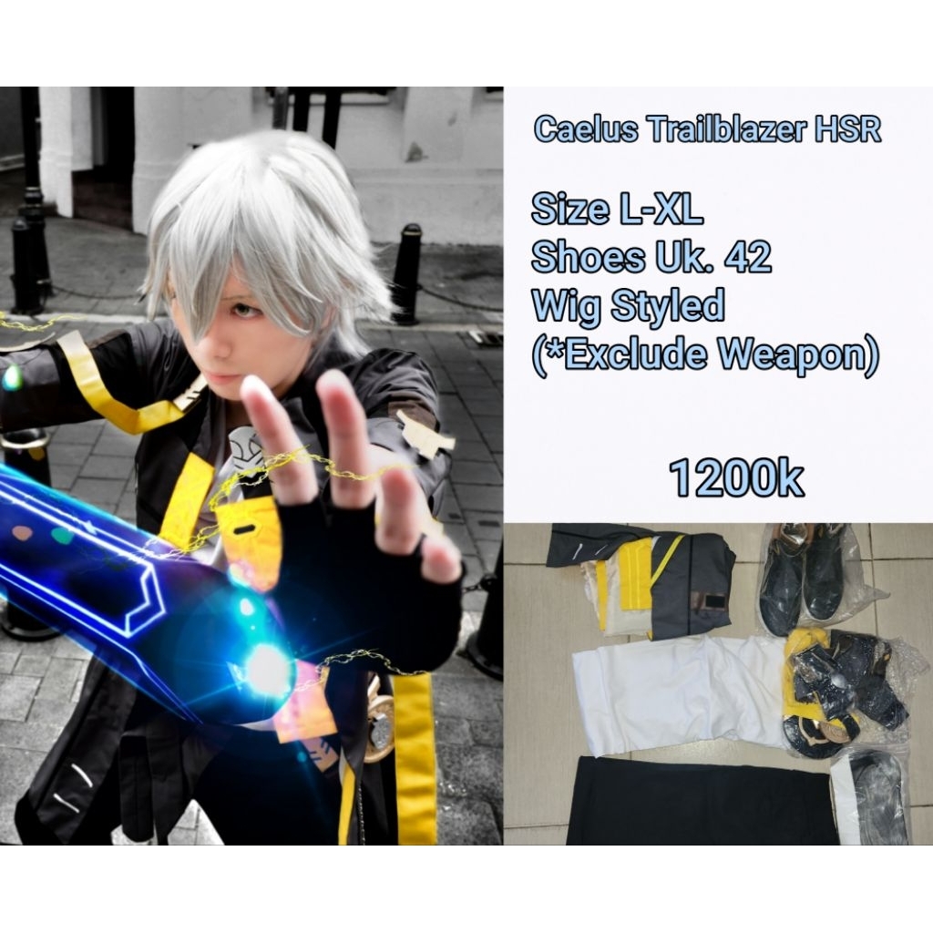 Kostum Cosplay Caelus Trailblazer Honkai Star Rail HSR