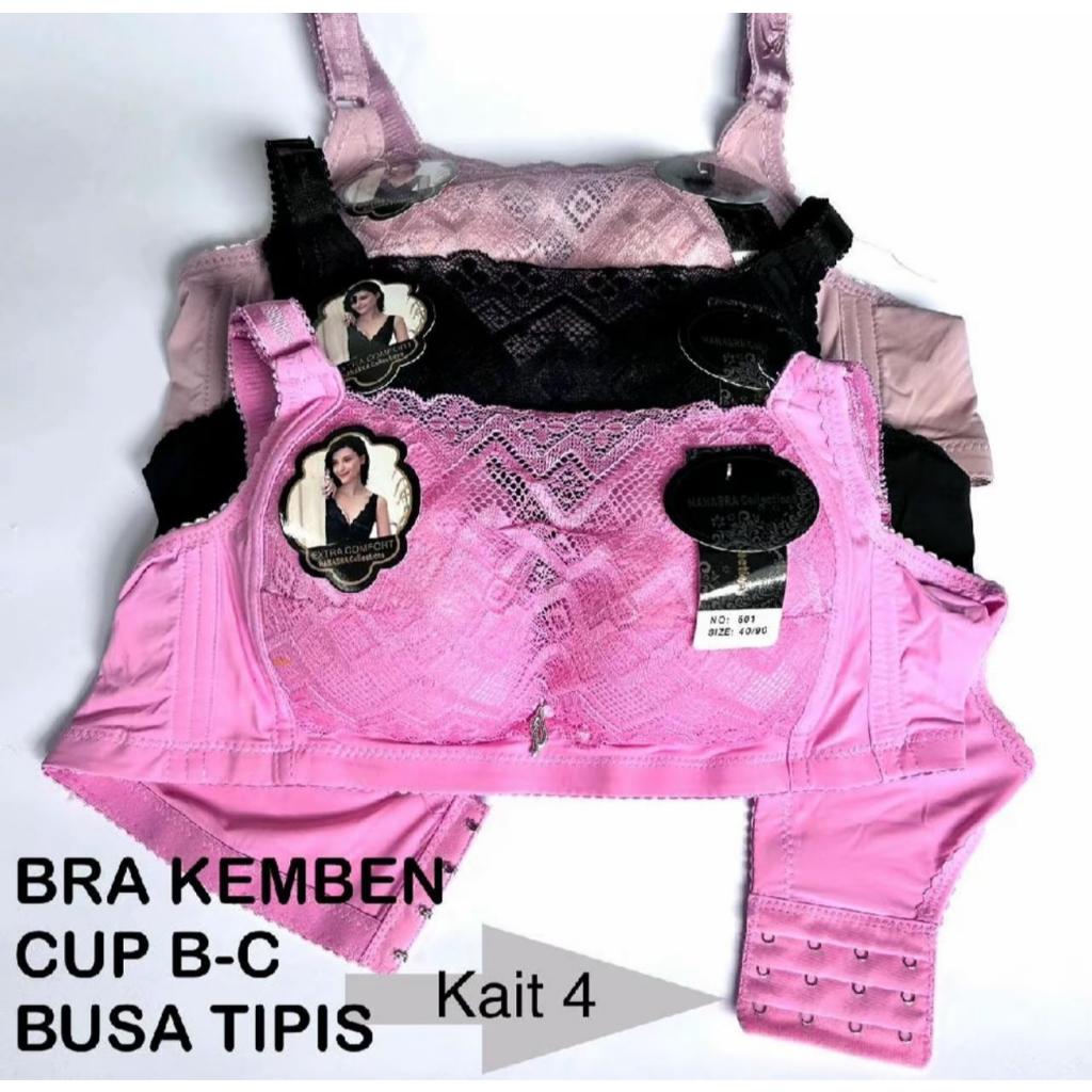 ( 3 PICS) Bh Bra Kemben Renda Cantik Cup B - C Ukuran 36 - 42