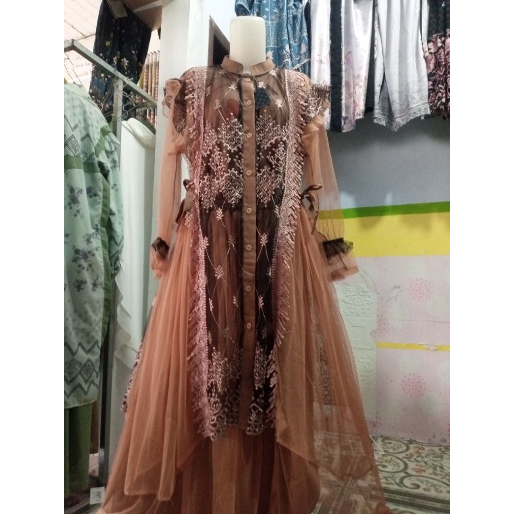 Gamis Lebaran SrtRok Tunik Tutu Brokat