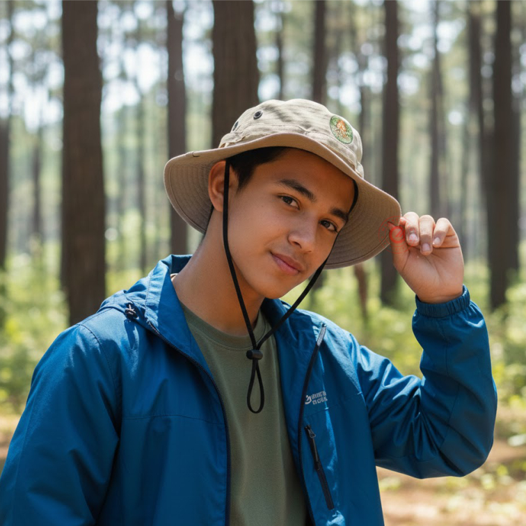 MOUNTCHILD Topi Rimba Outdoor Jungle Hat Pria Wanita Dewasa Camping Kode RB005