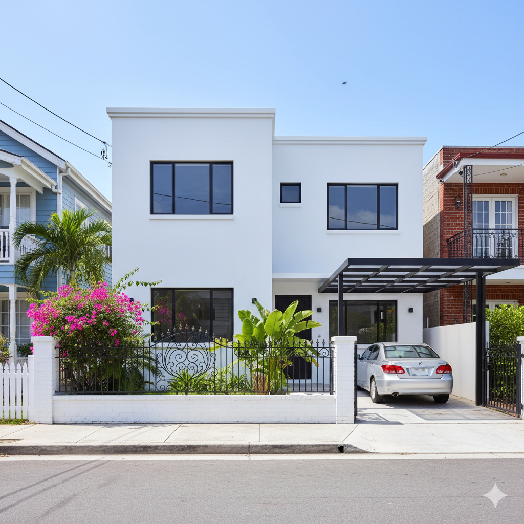 Bangun rumah minimalis pintu jendela kaca