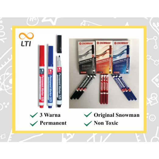[ PCS ] Spidol Permanent Marker Snowman G 520 Spidol Permanen Marker G 520 - HEMAT