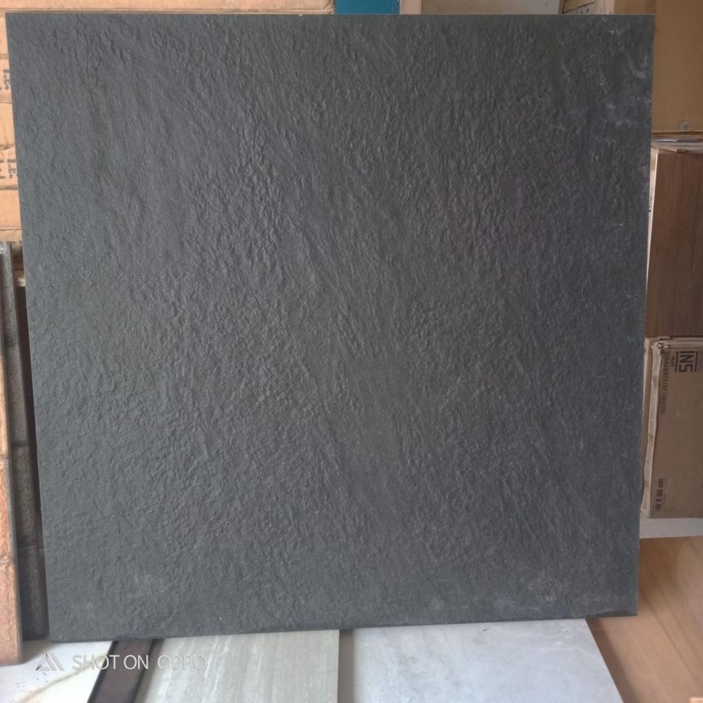 granit 60x60 lantai teras carport infinity stone black kasar embosed