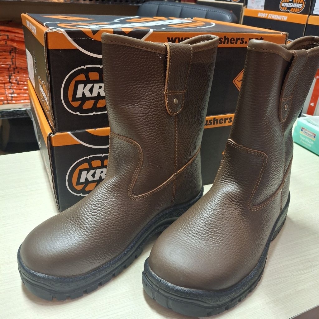 sepatu safety Krushers Texas brown Original /Sepatu Safety proyek krushers Texas  Original