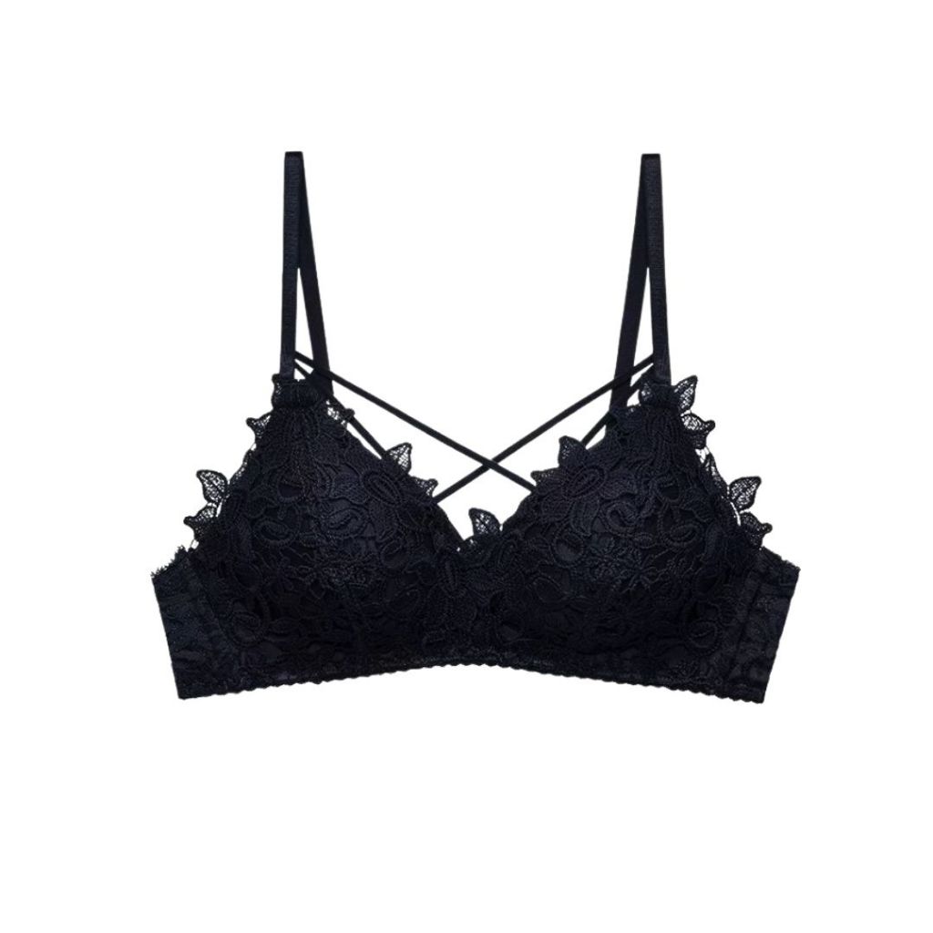 NIFTY.CO Bra BH Push Up Busa Tebal Tanpa Kawat Sexy Motif Bunga Tali Silang Sorex