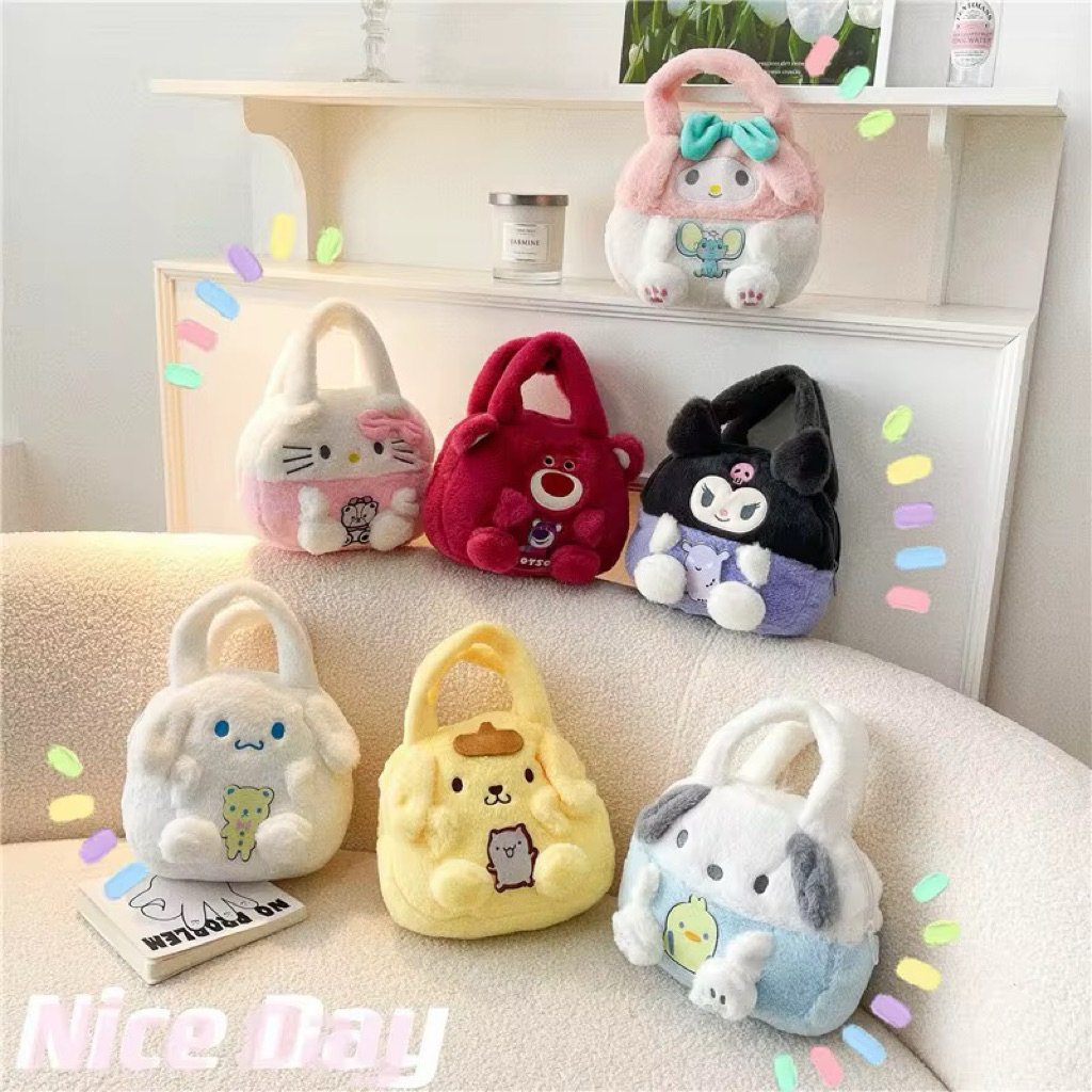 Tas Slempang Boneka Bulu Tas Cewek Tas Fashion Ada Tali