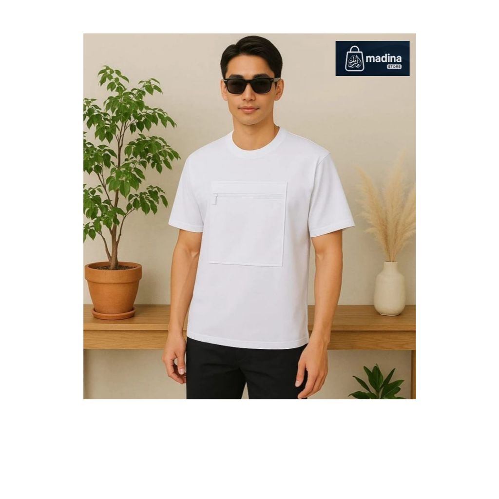 Kaos oblong Haji Dan Umroh Kantong Depan Kaos Dalam Haji dan Umroh Pria Kantong Depan