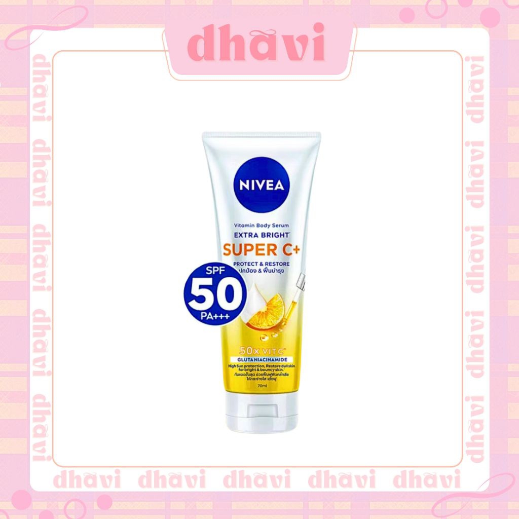 NIVEA Body Serum Extra Bright Super C+ SPF50 70ml Hand Body Lotion Mencerahkan Original