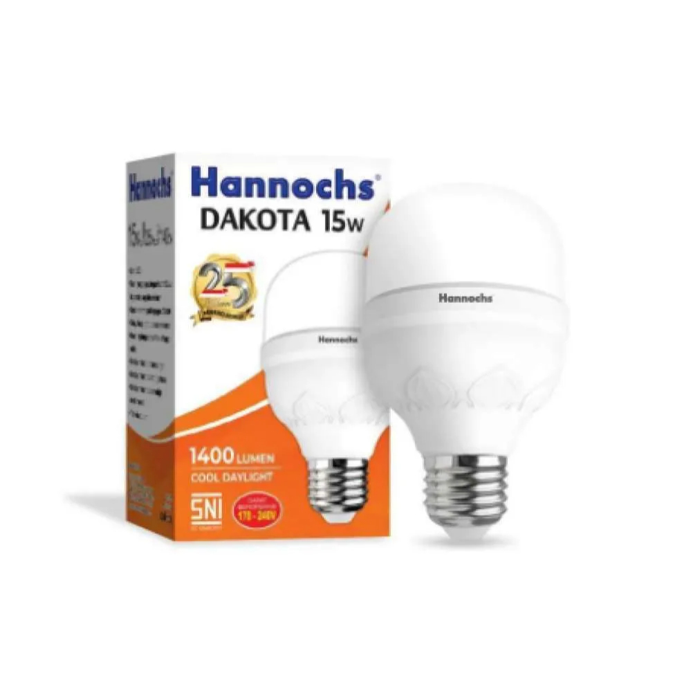 Lampu LED Bohlam Dakota 15w 15watt Hannochs CoolDayLight SNI