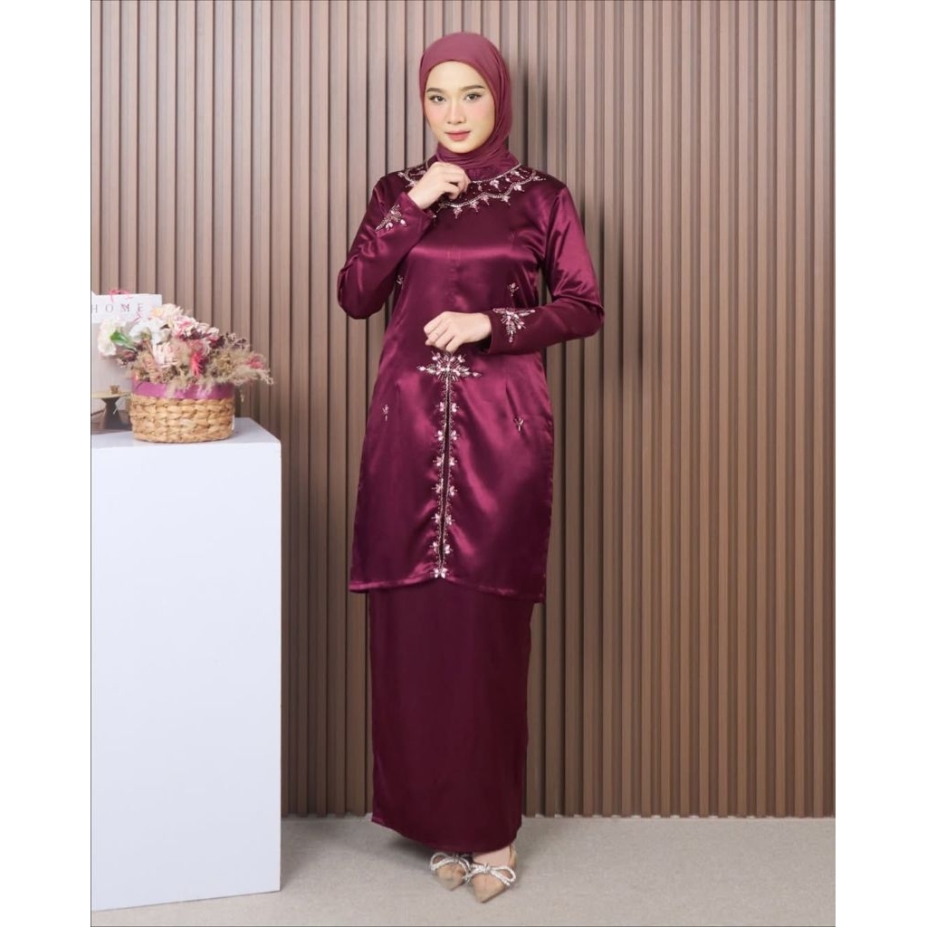 FAMYS - SETELAN ROK KURUNG SILK PAYET MELAYU ELORA SET MALAY 019707