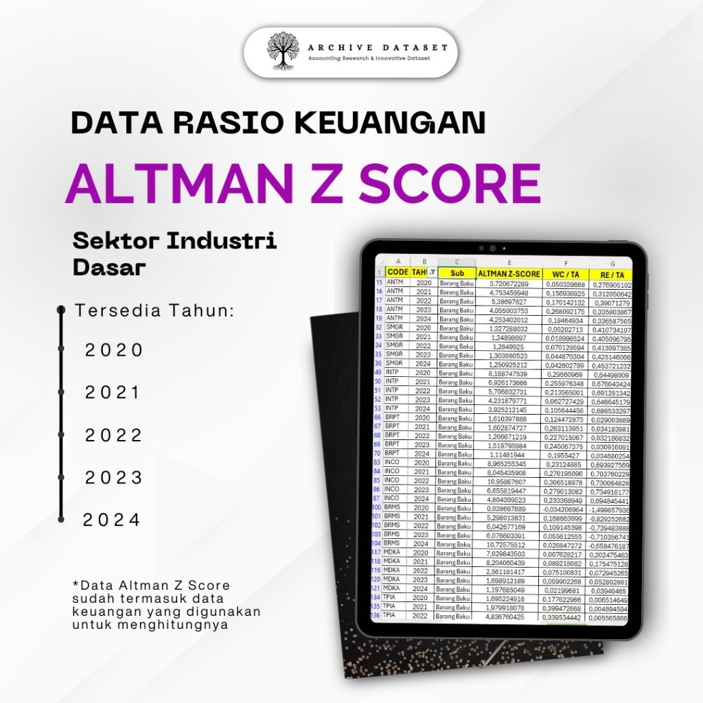 Data Altman Z Score Pada Perusahaan Sektor Industri Dasar Yang Terdaftar Di Bursa Efek Indonesia
