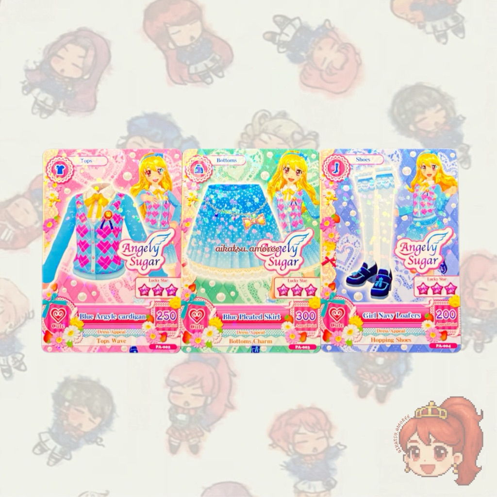 Aikatsu Promotion Angely Sugar Blue Argyle set Ichigo Hoshimiya