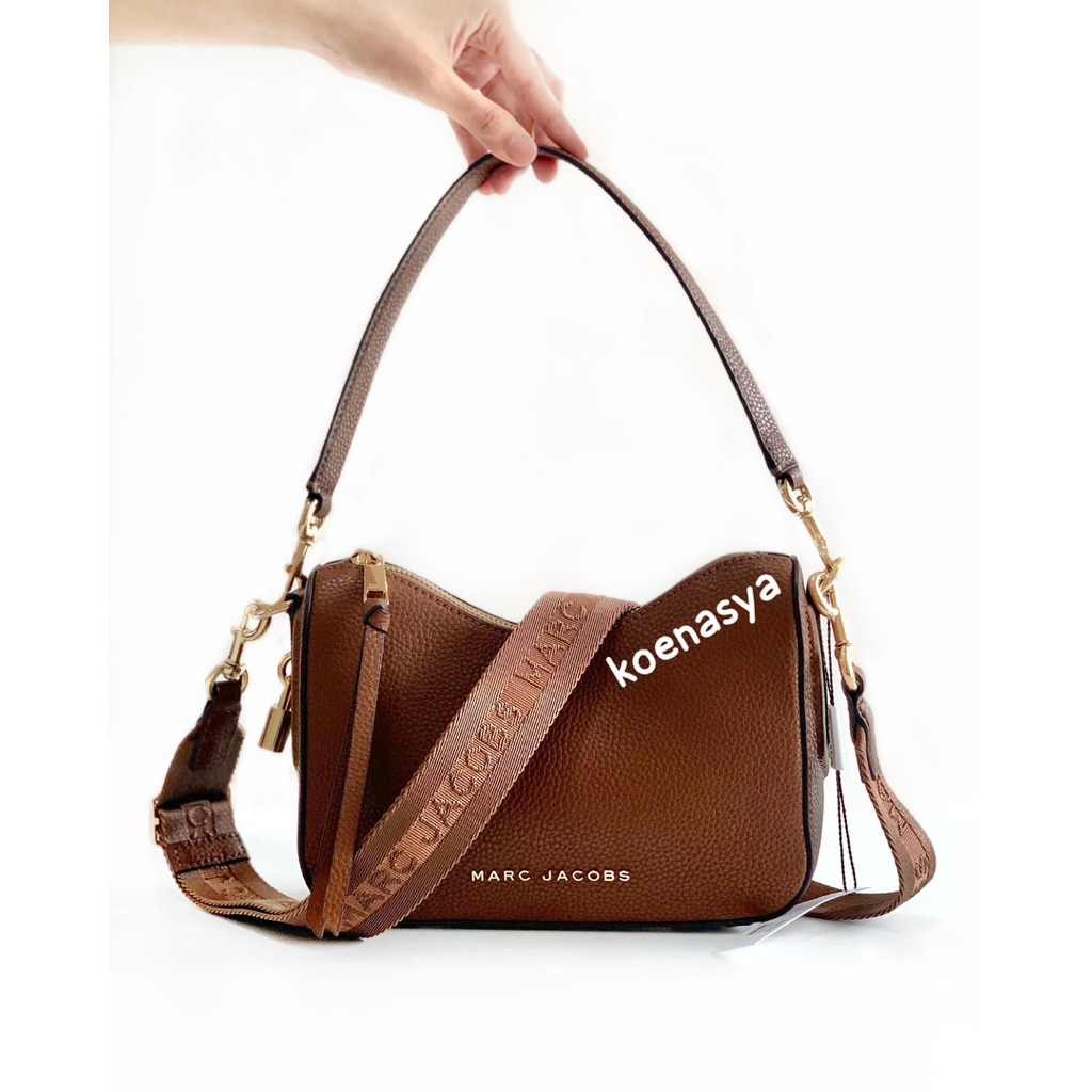 baru tas marcjacobsoriginal mj shoulder/crossbody bag drifter small hobo cognag brown new (kurleb 22