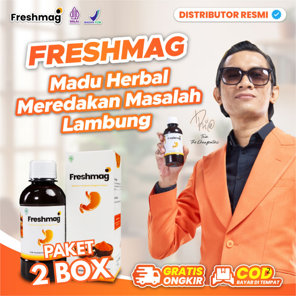 2 BOTOL FRESHMAG 100% ORIGINAL | Madu Asli Obat Herbal Ampuh Atasi Asam Lambung Secara Alami BPOM
