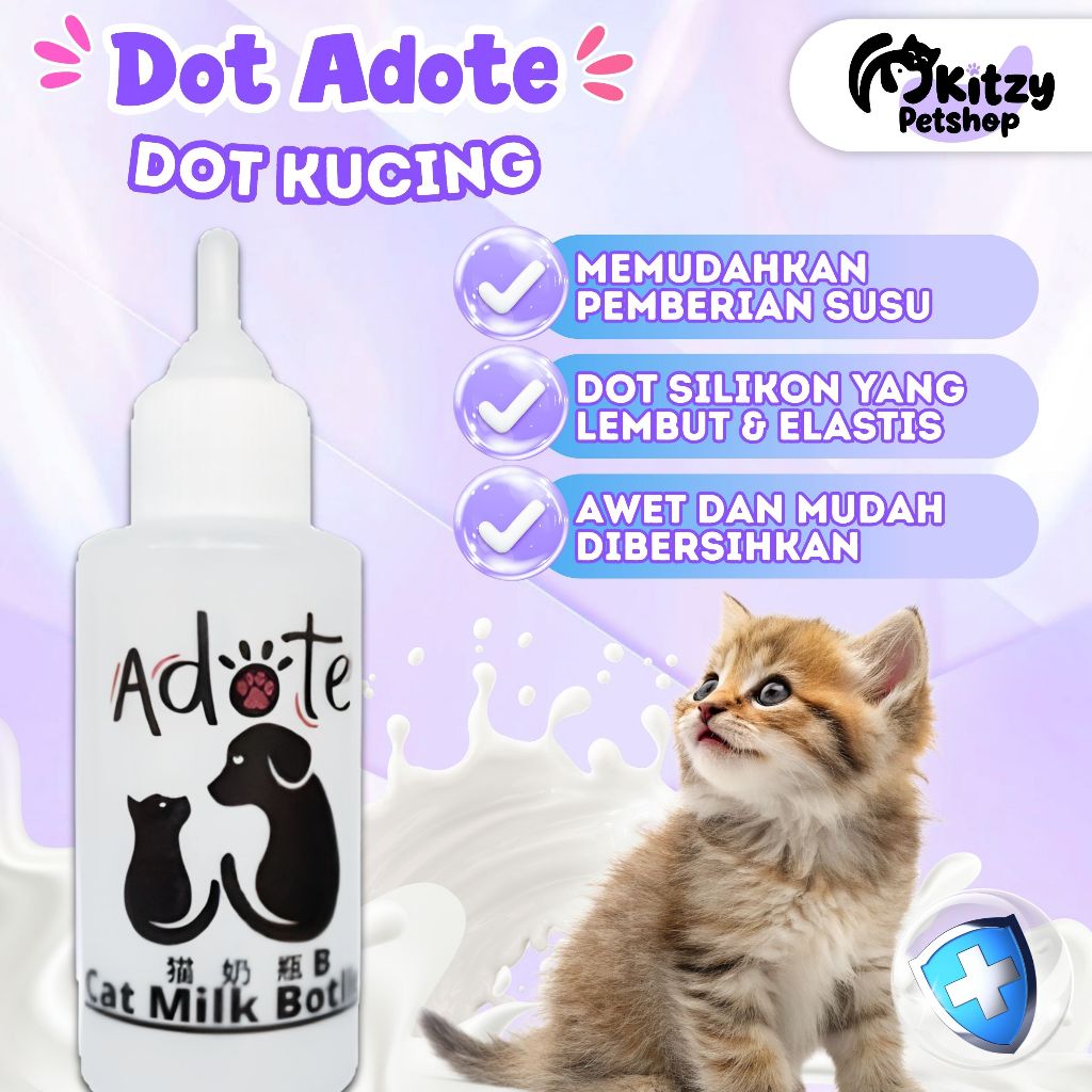 Dot Botol Susu Kucing Adote Pet Feeding Botle Silikon Lembut Elastis KITZY