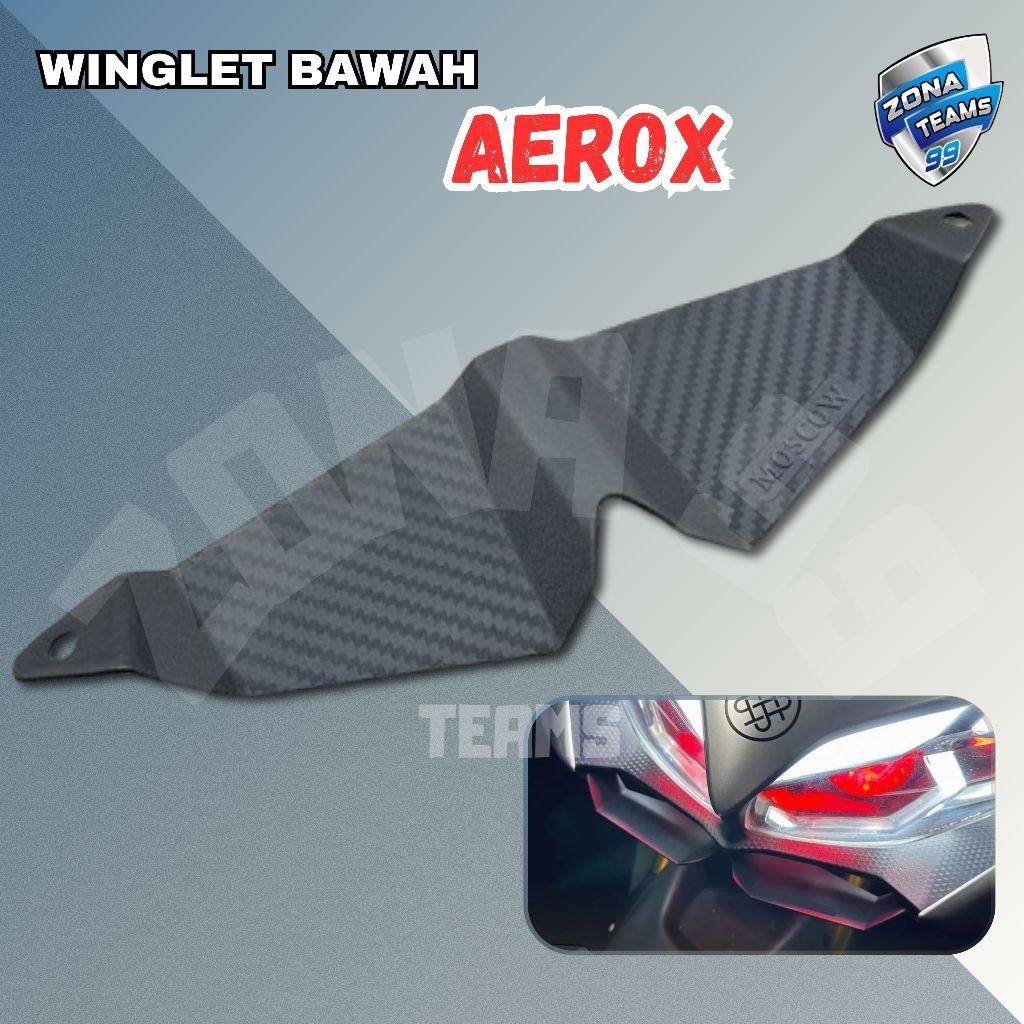 WINGLET ALL NEW AEROX 2020 2021 2022 2023 2024 MOSCOW WINGLET AEROX NEW CONNECTED CARBON HITAM BAHAN
