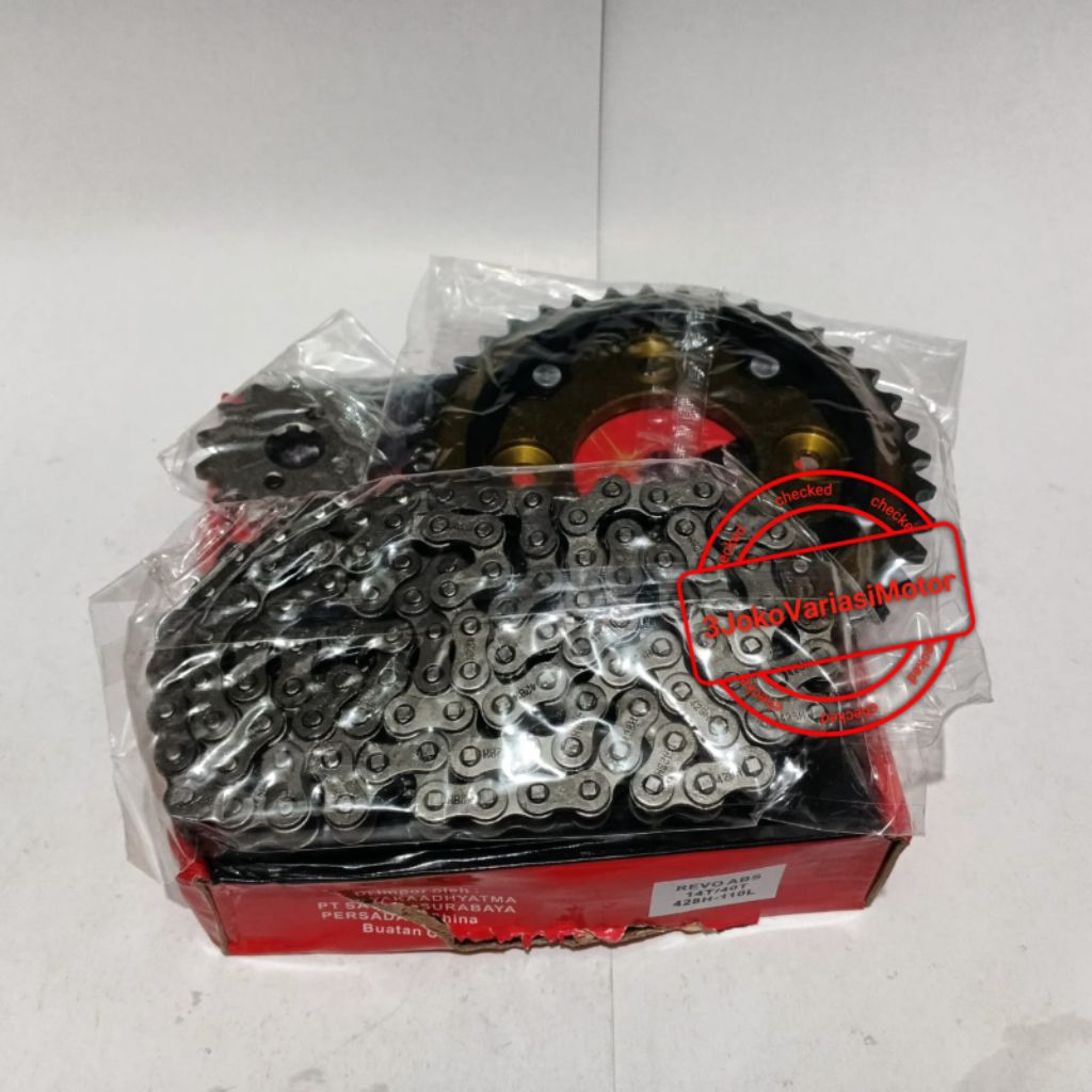 gear set Revo Abs 40t 14t 428h/gear paket Revo Abs 428h 40t 14t