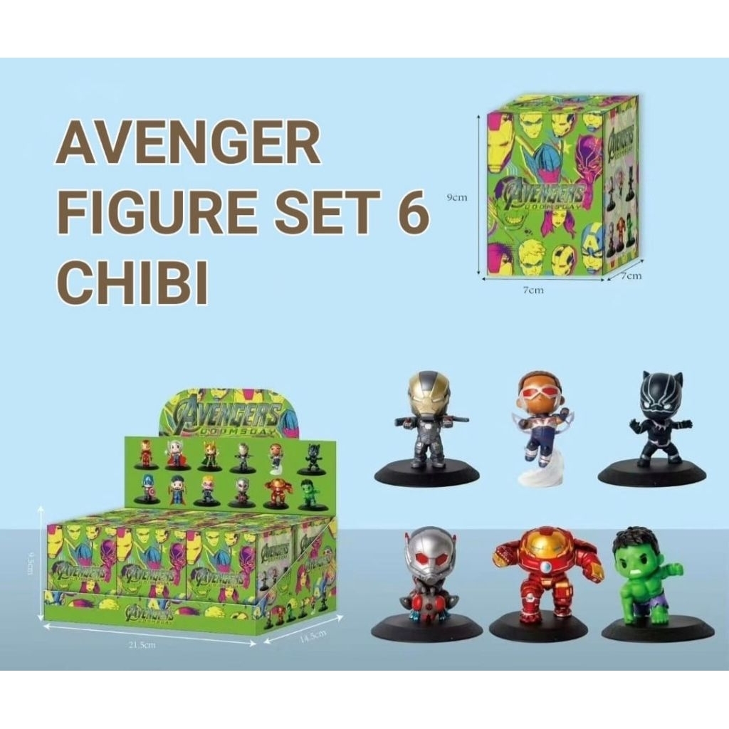 Avenger figure set 6 chibi model blind box