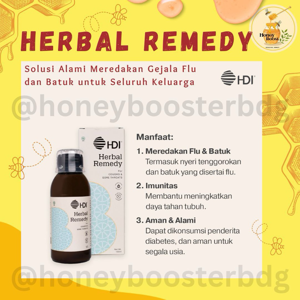 OBAT BATUK HERBAL REMEDY HDI 100% ORIGINAL EXP 2027