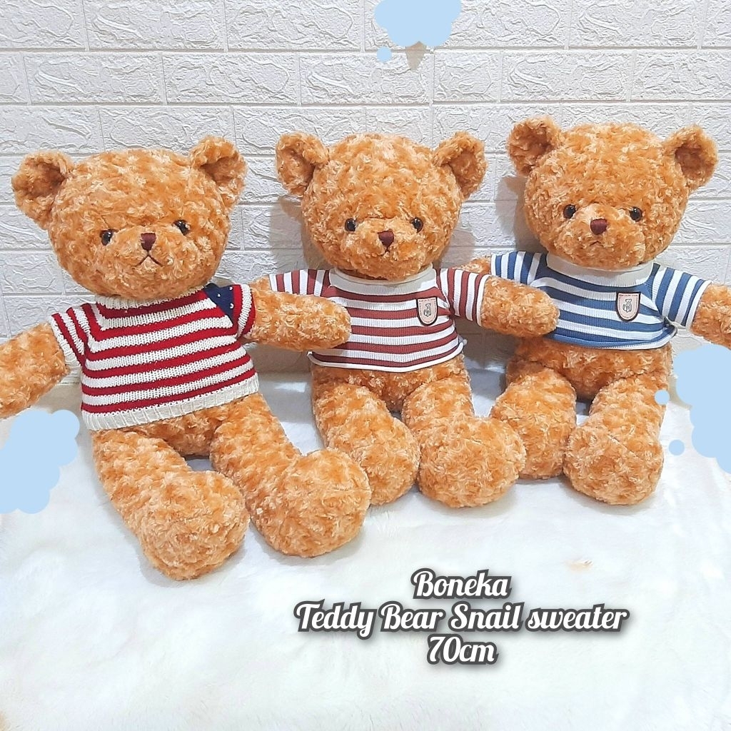 Boneka Teddy Bear Snail Sweater Boneka Beruang Teddy Bear
