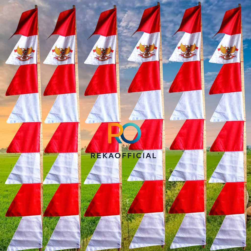 BENDERA UMBUL UMBUL GARUDA ISI 1 KODI MERAH PUTIH BENDERA UMBUL UMBUL WARNA WARNI ISI 1 KODI ( 20 PC