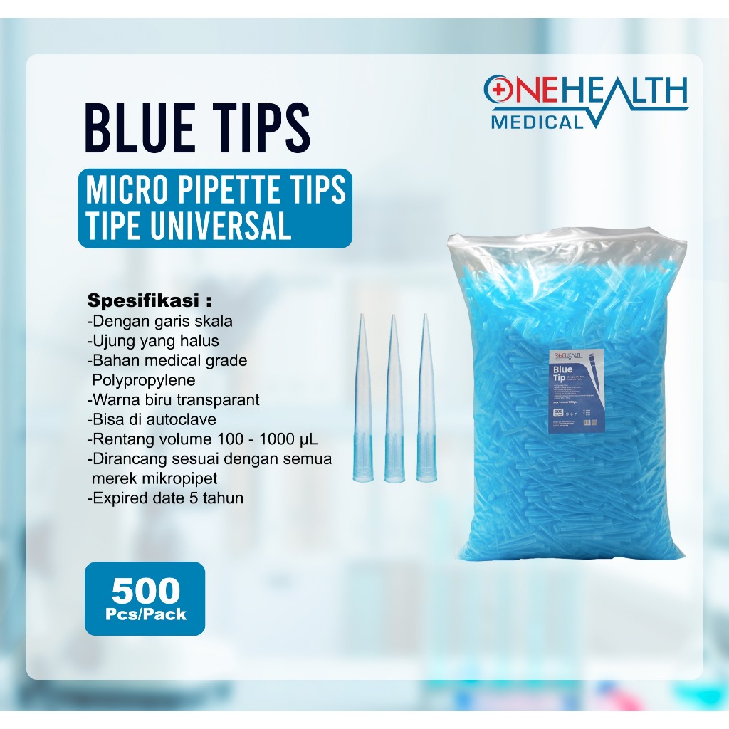 Hope Blue Micropipette Tips 1000ul / Micropipet Tip Biru isi 500 pcs
