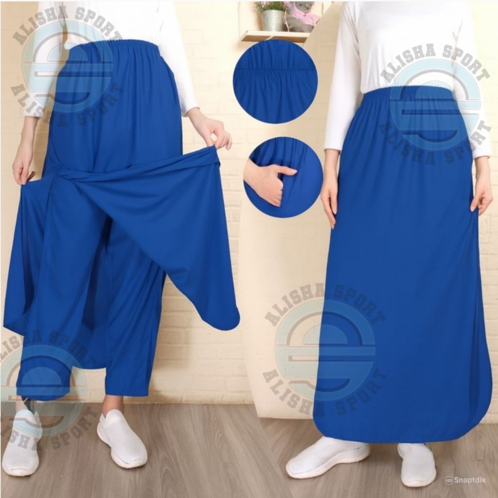 ROK CELANA TRAINING BAWAHAN OLAHRAGA MUSLIMAH SYAR'I BIRU BENHUR POLOS ROCELA TERBARU SPORT