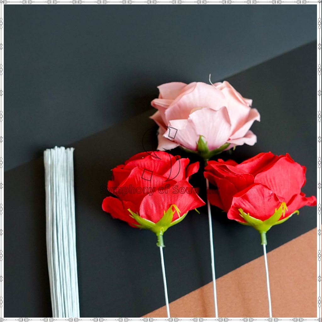 SS - 1 Pack ± 100 PCS Stick Bunga Kawat Tangkai Bunga Ranting Bunga Stick Buket Bunga Besi Bunga Kaw