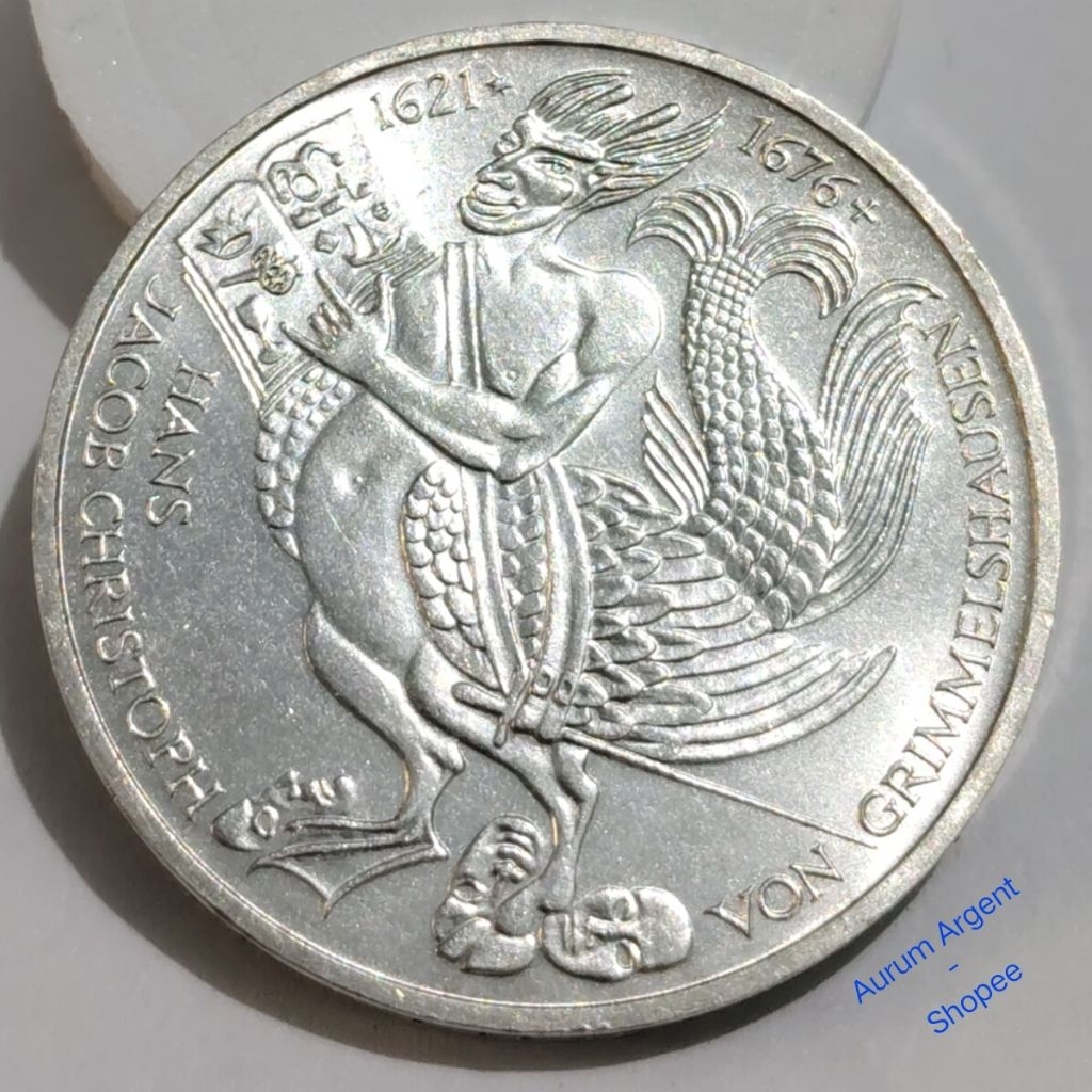 AB.114-- 1 PC KOIN PERAK KUNO ASLI 5 DEUTSCHE MARK TH 1976. -- SILVER COIN --