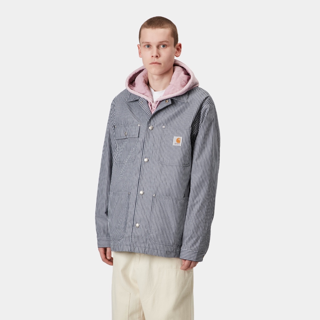 Carhartt WIP Notus Stripe Coach Jacket In Blue BNWT Original