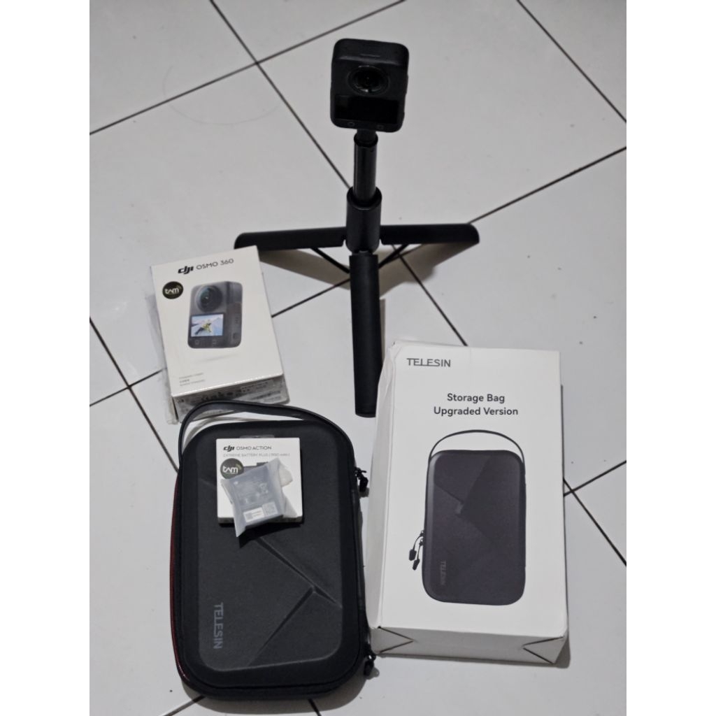 DJI Osmo 360 Fullset TAM 2 Baterai Stick Bag Case