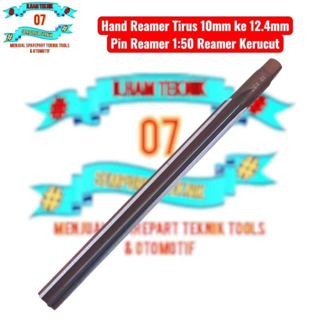 hand reamer tirus 10mm ke 12.4mm pin reamer 1:50 reamer kerucut