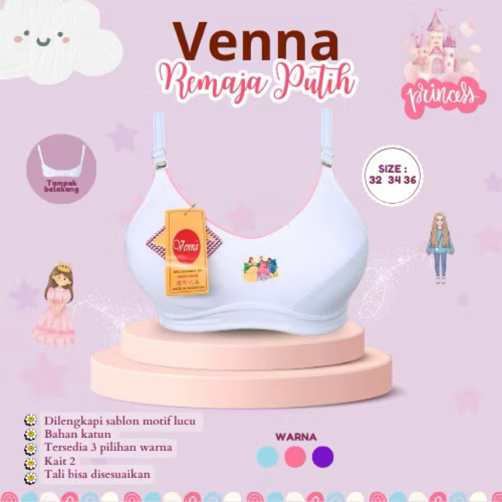 vena bra wanita bh remaja tanpa busa tanpa kawat putih