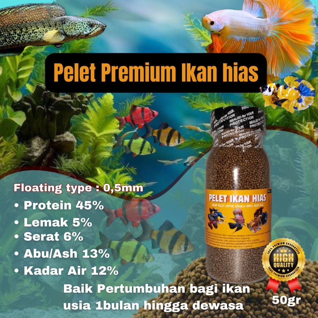 Pelet premium pelet ikan cupang pelet ikan hias glowfish, guppy, molly, koi & semua jenis ikan lainn