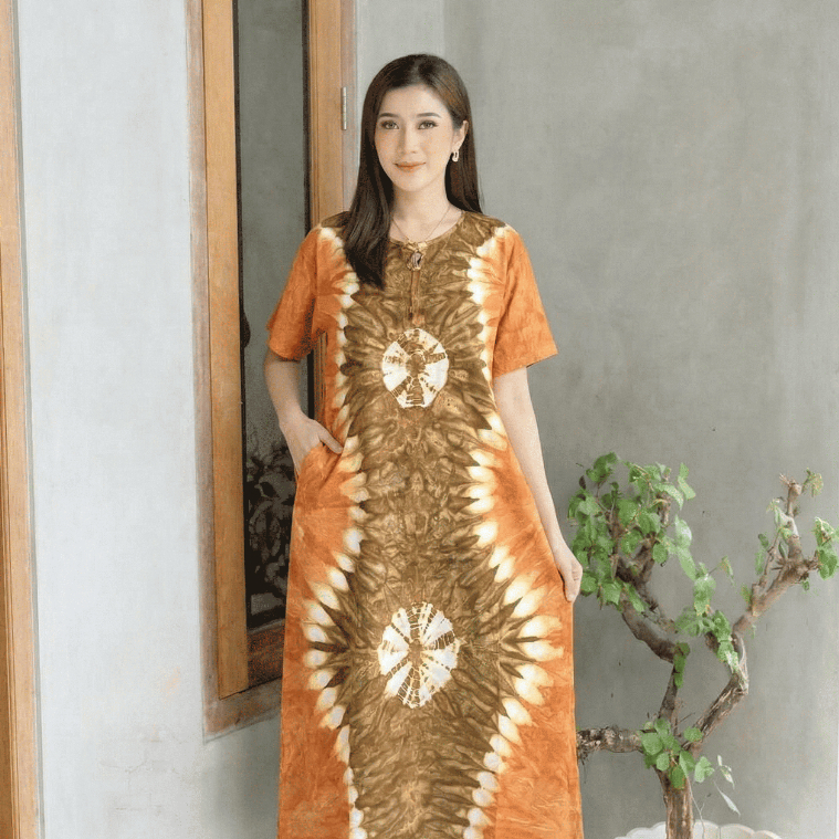 100 Dapat 4PCS || Daster Tie Dye Standar Jumbo Premium Pola Spiral Vertikal Daster Harian Lengan Pen