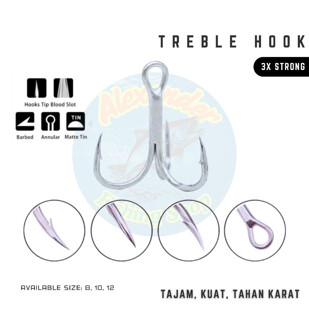 Treble Hook 3x Strong ST41 | Treble Hook Minnow | Kail Garong | Kail Stickbait | Kail Popper