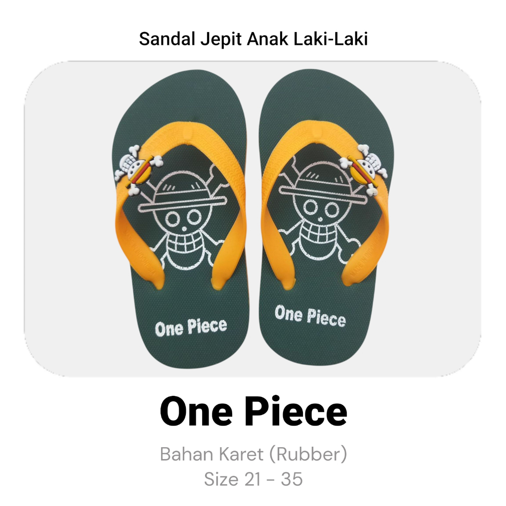 Bajak Laut  Sandal Jepit Anak Cowok One Piece Tebal & Empuk