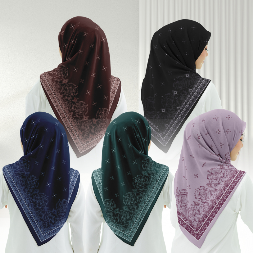 Shofa Fashion - Hijab kerudung segi empat Voal motif series Qasyarra