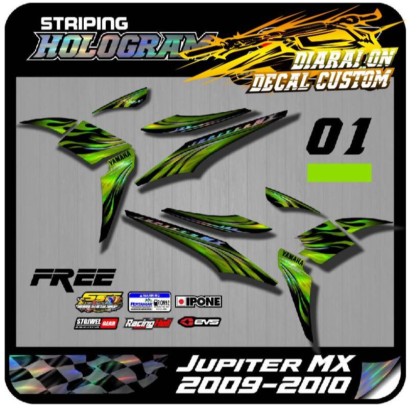 Striping Stiker Yamaha Jupiter MX 2009 Old Hologram - Jupiter MX 135 2009 2010 Lama Old Biru Murah