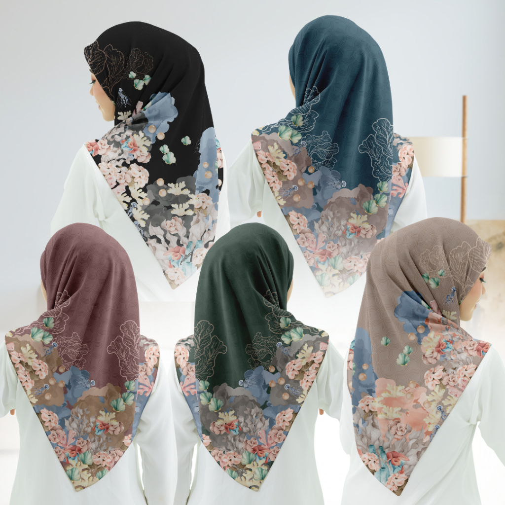 Shofa Fashion - Hijab kerudung segi empat Voal motif series Nashwa