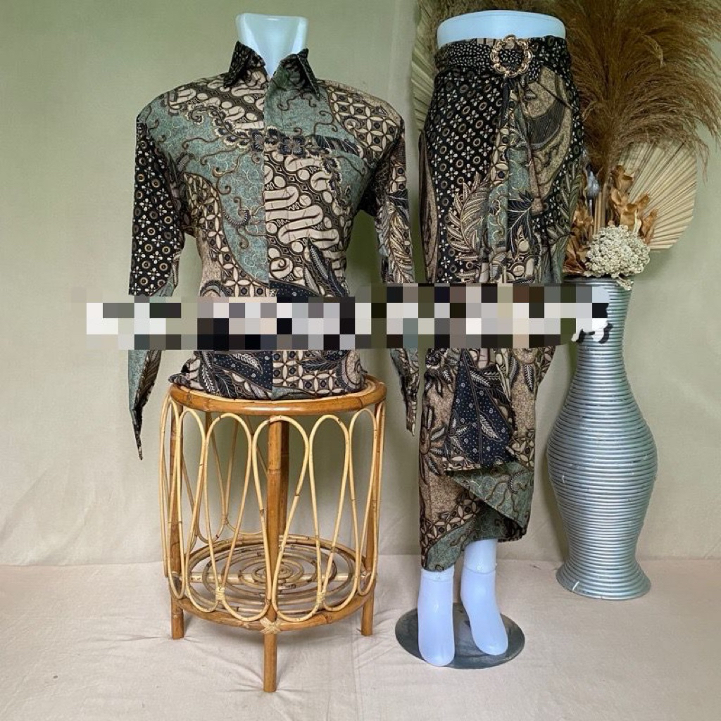 Sarimbit batik - baju one set kembaran batik - baju kondangan batik - rok lilit batik