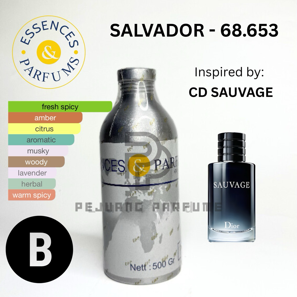 BIBIT ESSENCES SALVADOR 68.653 GRADE B | INSPIRED BY CD SAUVAG | BIBIT ESSENCES 100ML REPACK DAN 500
