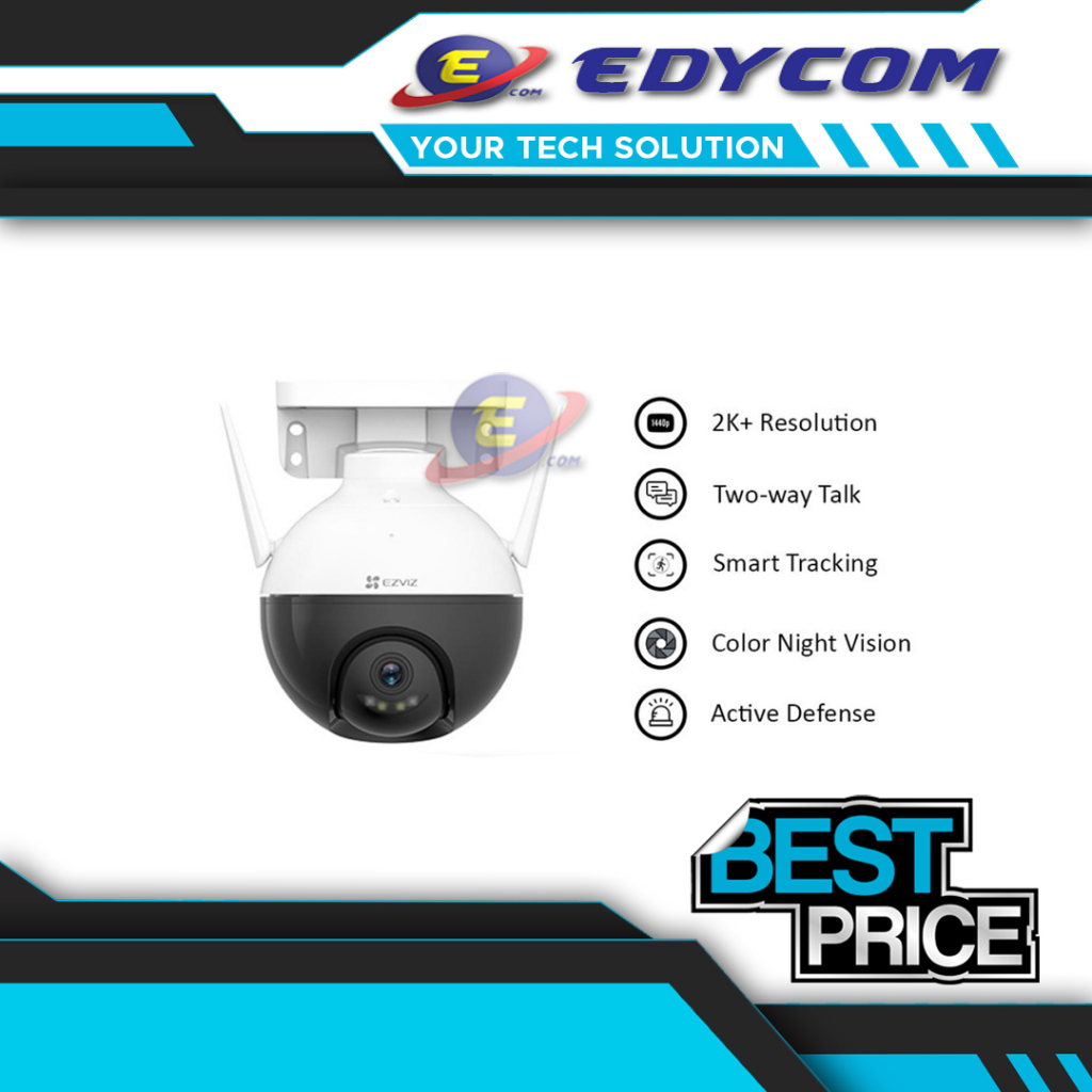 EZVIZ C8W 4MP 2K PTZ Color Night Wifi Camera Outdoor
