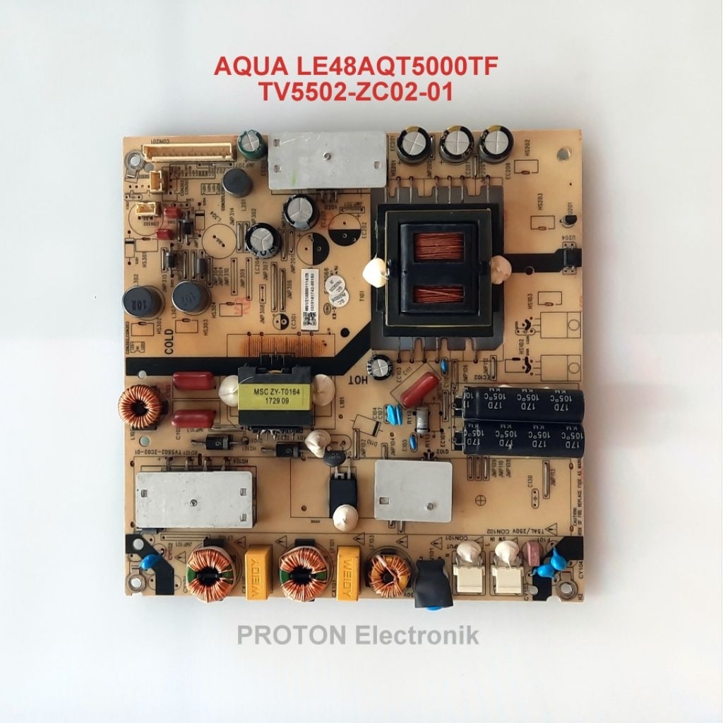 PSU LED TV AQUA LE48AQT5000TF Mesin Power Supply LCD TV5502-ZC02-01 PCB Regulator CHANGHONG LED48D20